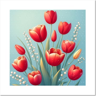 Tulip flower Posters and Art